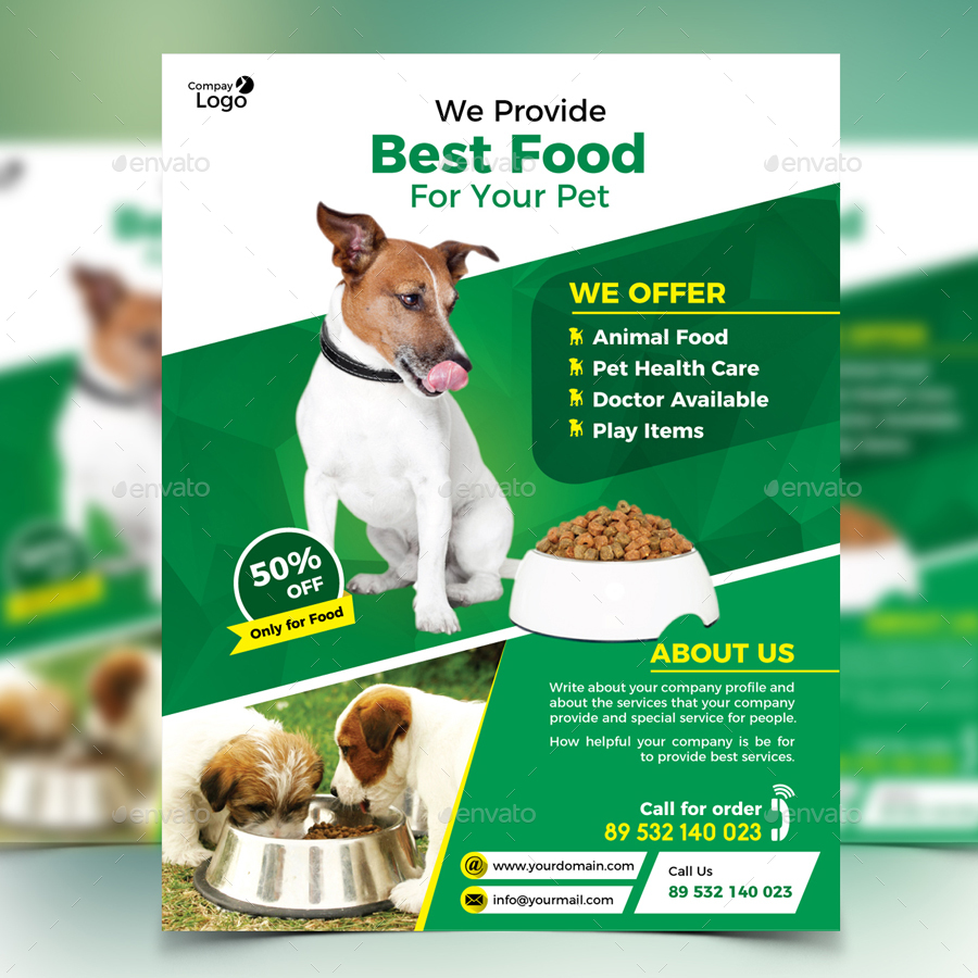 Dog Food Supply Flyer, Print Templates GraphicRiver